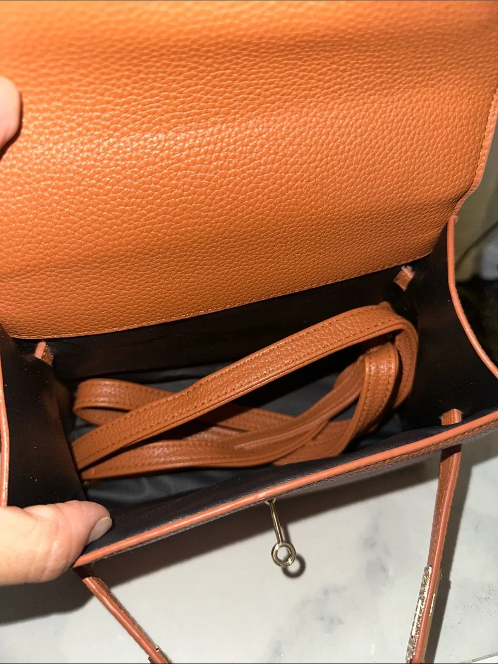 Classic Tan Top-Handle Women's Bag with Silk Scarf Accent